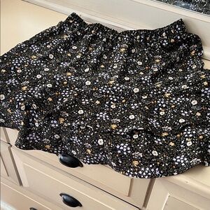 LOFT Black Floral Mini Skirt